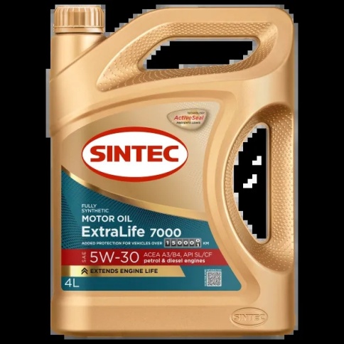 СИНТЕК ЭКСТРАЛАЙФ (EXTRALIFE) 5W-30 7000 4л SAE ACEA A3/B4 API SL/CF фото 1